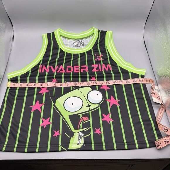 Invader Zim GIR Screaming Striped Juniors Jersey Tank Top LARGE New - Picture 5 of 10